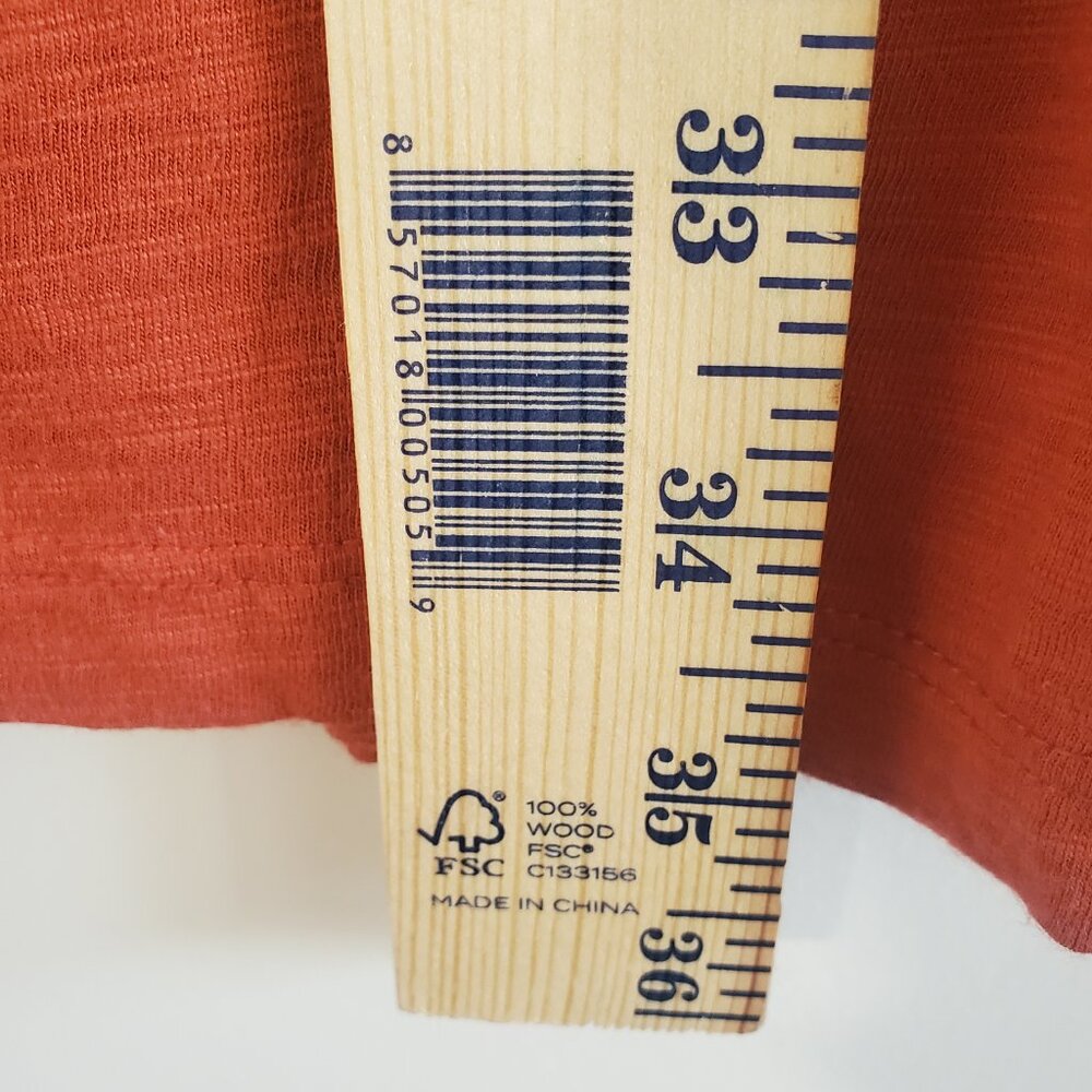 Lilla P Women's Shift Dress Rusty Orange XS Long Sleeve Modal Autumn Casual - Picture 9 of 9